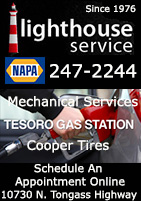 Lighthouse Service - Ketchikan, Alaska - Tesoro Gas Station, Mechanical Services, Coooper Tires