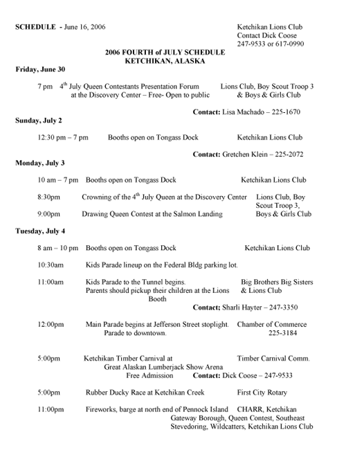 gif Fourth of July Schedule Ketchikan, Alaska
