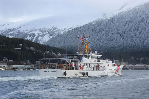 jpg The Coast Guard Cutter John McCormick (WPC-1121) and crew make way to their home port at Coast Guard Base Ketchikan, March 17, 2017. 