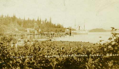 jpg Ship loading Canned Salmon at Kasaan Cannery