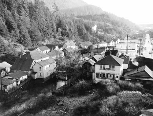 jpg Ketchikan view of Creek Street, Ketchikan, Alaska, August 6, 1951