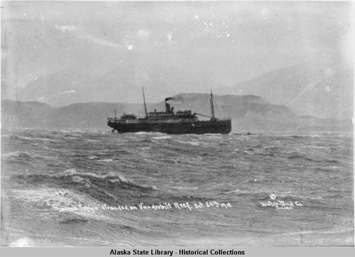 jpg "Princess Sophia" stranded on Vanderbilt Reef, Oct. 24th, 1918.