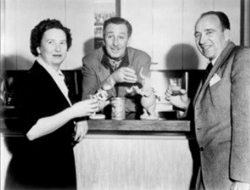 jpg Alfred and Elma Milott pictured with Walt Disney
