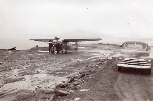 jpg Herman Ludwigsen landed his Piper plane at Mountain Point in 1953.
Photo courtesy Herman Ludwigsen ©