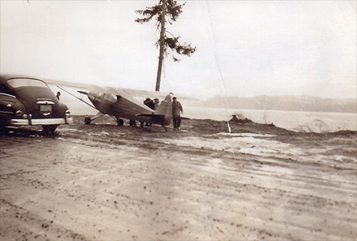 jpg Herman Ludwigsen landed his Piper plane at Mountain Point in 1953.
Photo courtesy Herman Ludwigsen ©