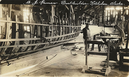 jpg Ott Inman in his boat house from July of 1918. 