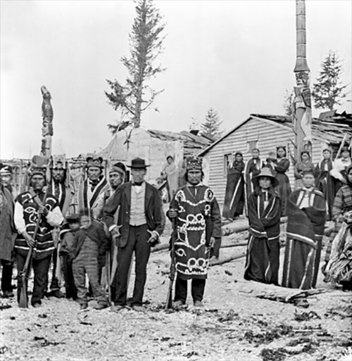 jpg Inhabitants of the Tlingit village of 'Tongas', Alaska, c 1868