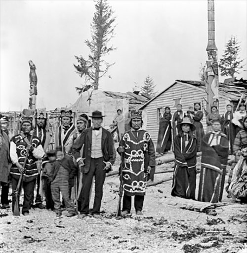 jpg Inhabitants of the Tlingit village of 'Tongas', Alaska, c 1868