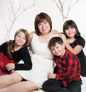 jpg Katherine Tatsuda and her three children.