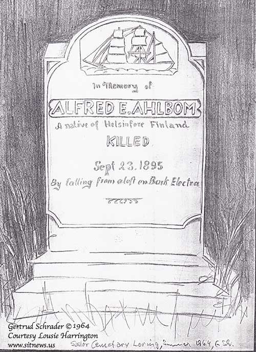 jpg Sailor Cemetary - Loring 
Summer of 1964 
Drawing by Gertrud Schrader ©1964 