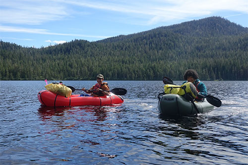 jpg Beebuks Kookesh and Trevor Fredrickson on Davidson Lake, the first of a series of lakes along the cross-Admiralty canoe route.