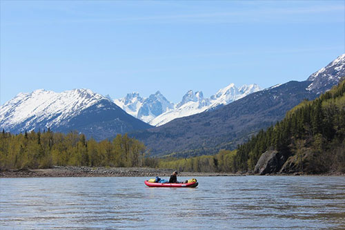 jpg The author floats along the Stikine River