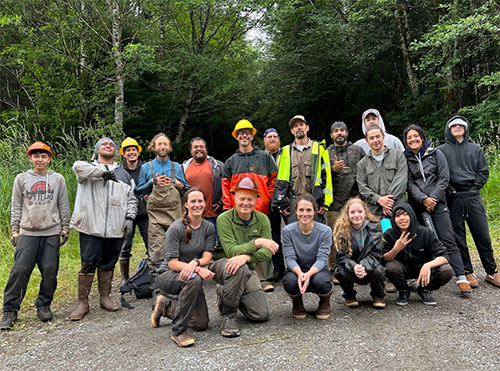 jpg Entire Crew from the Southeast Alaska Watershed Coalition, the Klawock Indigenous Stewards Forest Partnership, Keex’ Kwáan, and the Alaska Youth Stewards all helped with projects restoring fish habitat and stream structure at Seven Mile Creek, Klawock Heenya property just outside Klawock Lake.