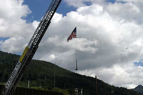 jpg flag & axe Ketchikan, Alaska