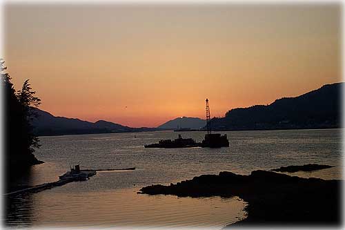 photo solstice eve sunset Ketchikan, Alaska