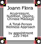 Joann Flora, Acupressure... Ketchikan, Alaska